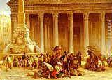 Famous Rome Paintings - The Quack Doctor Of The Piazza Rotonda, Rome